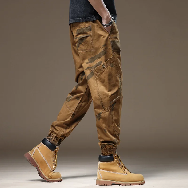 New 2024 Large Pocket American Workwear Casual Pants Men's High-End All-Match Ankle-Length Pants Outdoor Mountaineering Pants