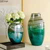 Dark Green Seawater Ripple Glass Vase Hydroponic Flower Pots Desk Decoration Artificial Flower Decorative Floral Arrangement 1