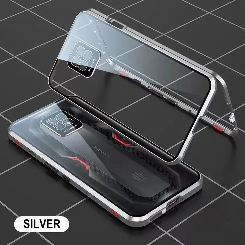 Prova de Choque Armadura Magnética Case de Metal para Nubia Redmagic Case Dupla Face Capa de Vidro Temperado para Nubia Redmagic Pro Fundas à 8 Computers & Electronics