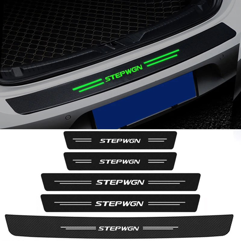 

Светящаяся наклейка на порог двери автомобиля для Honda STEPWGN, логотип, задний порог багажника, бампер, защитная наклейка, наклейки от царапин