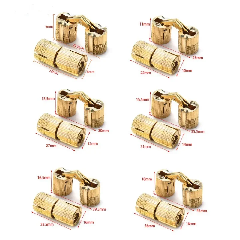 Description Picture 4 of itemCylindrical Hidden Cabinet Concealed Invisible Door Hinges Copper Brass Furniture Hinges 8-18mm For Hardware Gift Box