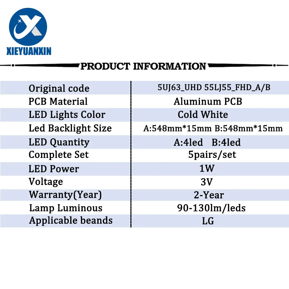 5pair backlight Tv-t néz csík ledes számára LIG 55UJ 3V 55UJ630V 55UJ6300 55LIG63CJ 5UJ63-UHD 55LJ55-FHD-A/B SSC-55LJ55/55UJ63