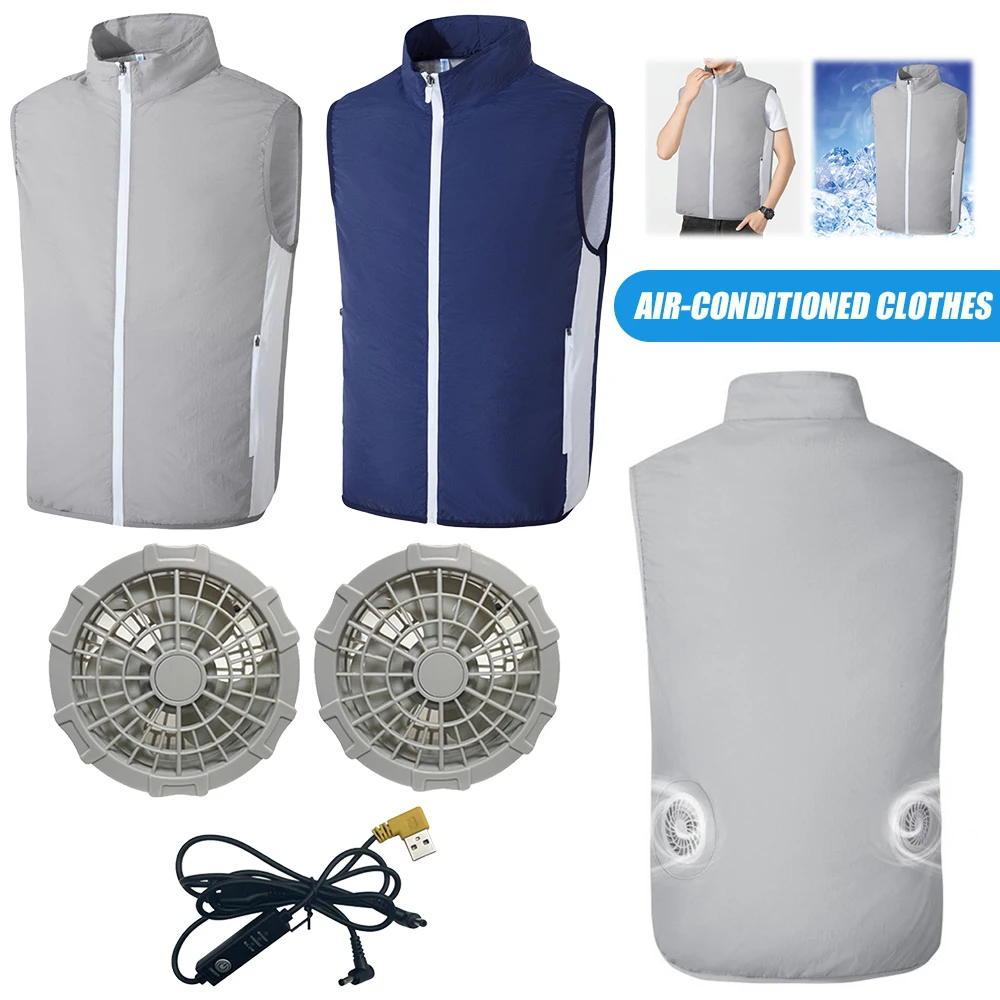 3 Speeds Fan Cooling Vest Electric Fan Vest Cooling Fan Vest Air-conditioned Clothes Hiking Cooling 13 Hours for High Temperatur