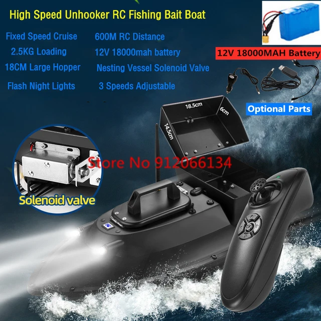 12V Big Power 18CM Large Hopper RC Fishing Bait Boat Smart Fixed Speed  Cruise 600M 2.5KG Loading High Speed Nesting Vessel Boat - AliExpress