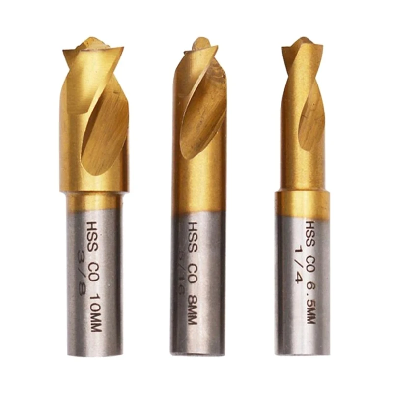 

3Pcs Spot Weld Drill Bit Set Spot Weld Cutter 1/4(6.5mm),5/16(8mm),3/8(10mm) Toughness Hardness Spot Weld Dropship