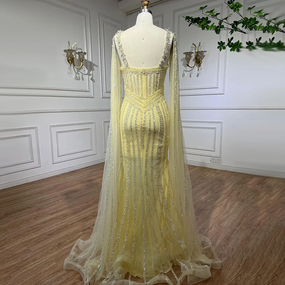 Sa98bd60572a344ab950ecb2846e7046ep Lilac Cape Sleeves Mermaid Luxury Beaded Evening Dresses Open Split Wedding Party Gowns for Women Mallzona