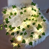 2Meter Green Leaf Ivy Vine with LED Lights String for Home Bedroom Decor Wedding Glowing Artifical Plant Garland Home Decor 3