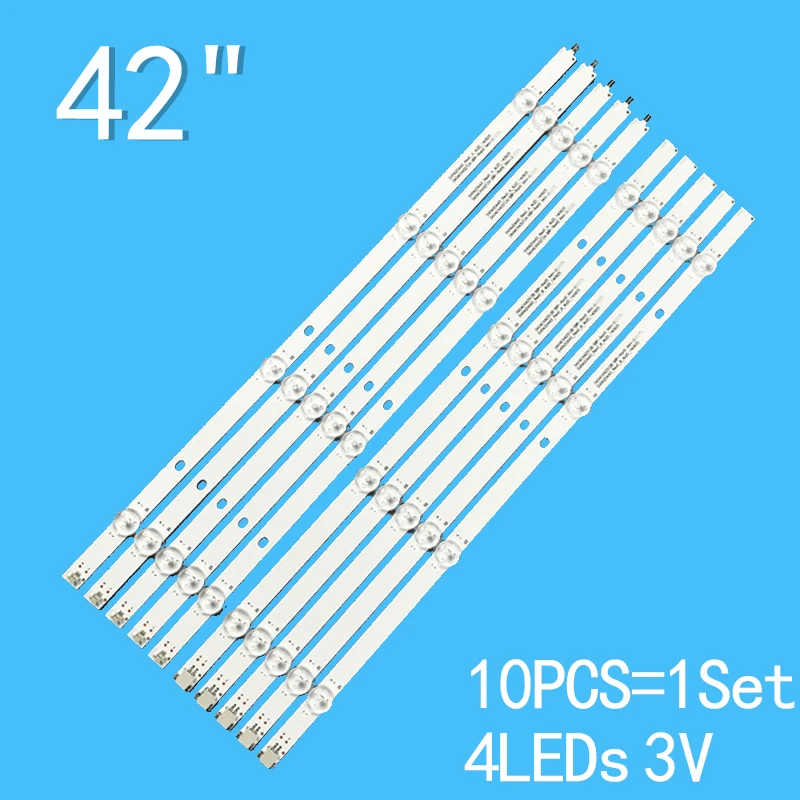 New LED backlight strip for Panasonic TX-42AS500E TX-42A400B TH-42LRU70 42LRU70 SV0420A88_ Rev3_ B SV0420A88_ Rev3_ A_ 4LED_ 130