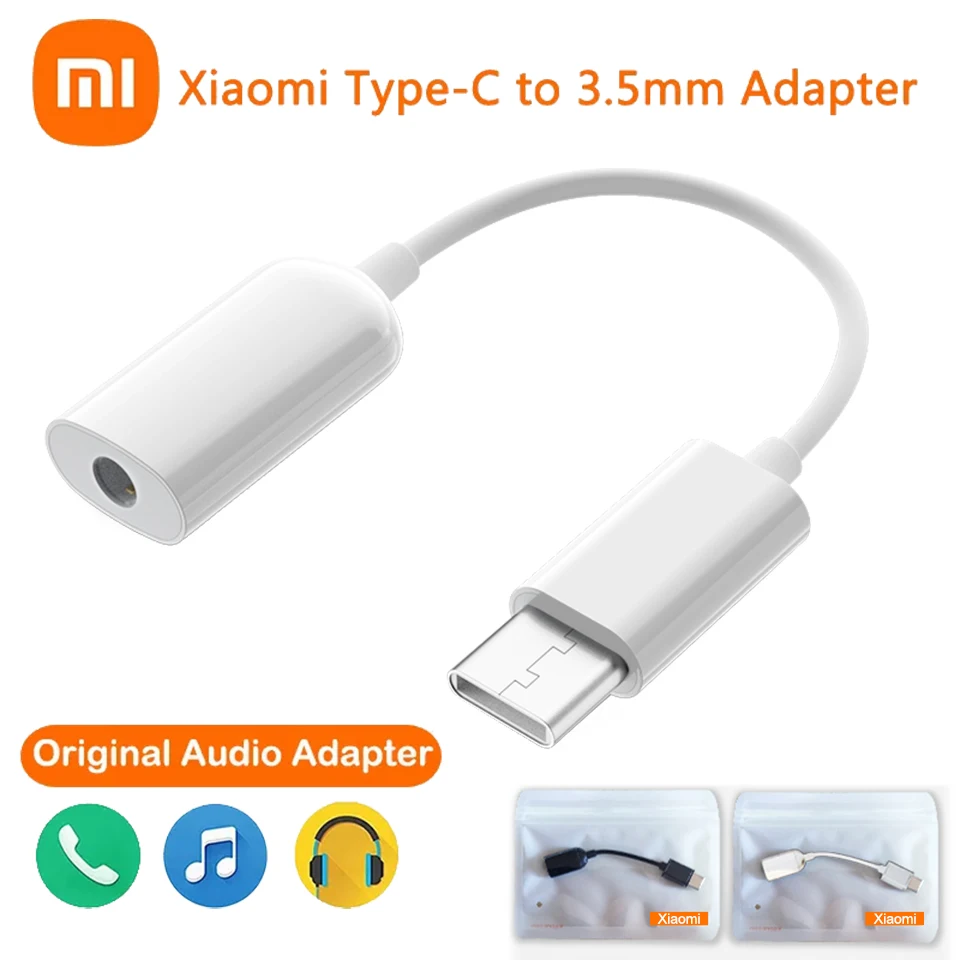 Sunlera USB Typ C Adapter Ladegerät Audio-Kabel 2 in 1 Typ-C auf 3,5 mm Klinke Kopfhörer-Aux Converter Ersatz für Xiaomi 
