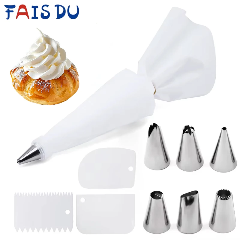 White Piping Bag Cream Nozzles Pastry Tools Accessories for Cake DIY Decorating Pastry Bag Kitchen Baking Candy Tools