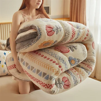 두꺼운 겨울 담요, 이불, 양털, 더블 레이어, 두꺼운 따뜻한 담요, 150, 180/200, 침대용 이불