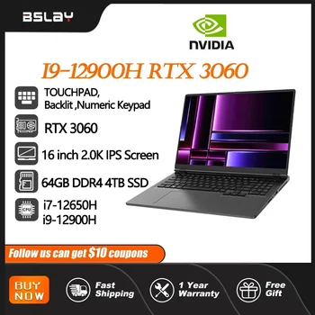 인텔 코어 i9-12900H 노트북, NVIDIA RTX 3060, 6G 노트북, 윈도우 1114 코어, 20 스레드, 64GB DDR4, 4TB SSD, WiFi5 BT5.2 PC, 16 인치