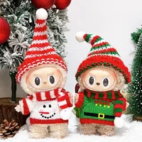 17cm Mini Doll'S Clothes Outfit Accessories For Korea Kpop Exo Labubu Idol V1 V2 Winter Christmas Sweater Scarf Set Clothing 1