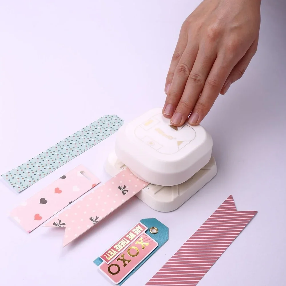 Paper Craft Punch 4 in 1 Tag Punch Corner Rounder Paper Cutter Label Punch Scrapbooking Card 3 in 1 Paper Card Photo DIY