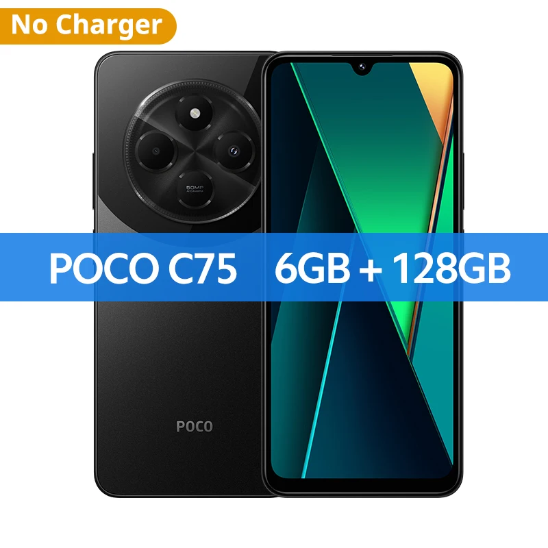 新品未開封 POCO C75 ブラック 6GB RAM 128GB ROM POCO C75 ブラック 本体 箱付き 128GB POCO C75 ブラック 本体 箱付き