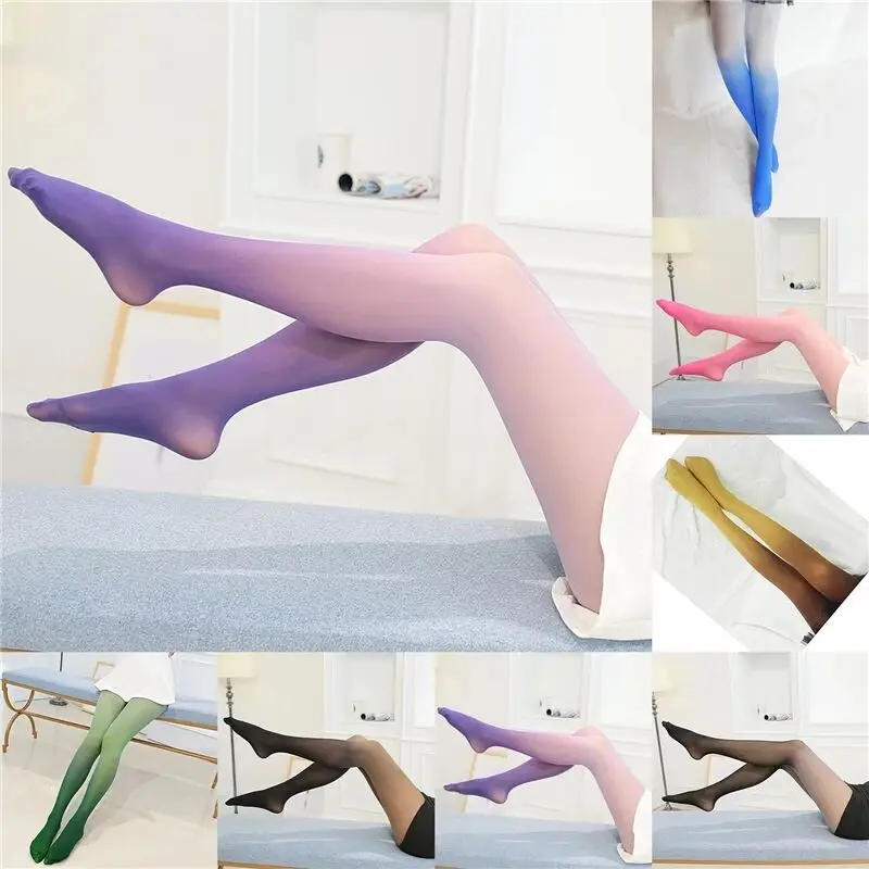 

Women Tights Gradient Candy Colorful Pantyhose With Print Tights Female Stockings Pantys Winter Warm Tights Medias