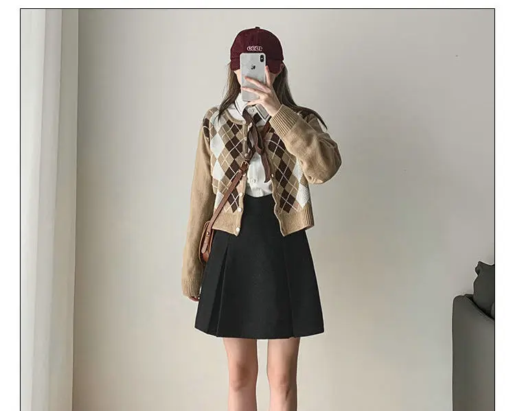 skater skirt College Preppy Style Pleated Skirt Women's 2022 Spring Elastic High Waist Covering Flesh A-line Skirt Fat MM Thin Pleated Skirt black skirt