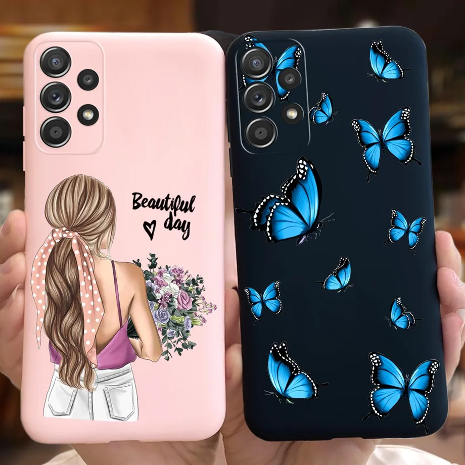 Per Samsung Galaxy A13 4G Custodia 6.6 "Custodia In Silicone Liquido Per Donna Samsung A13 Fundas Galaxy A 13 Custodia Morbida Antiurto Per Paraurti