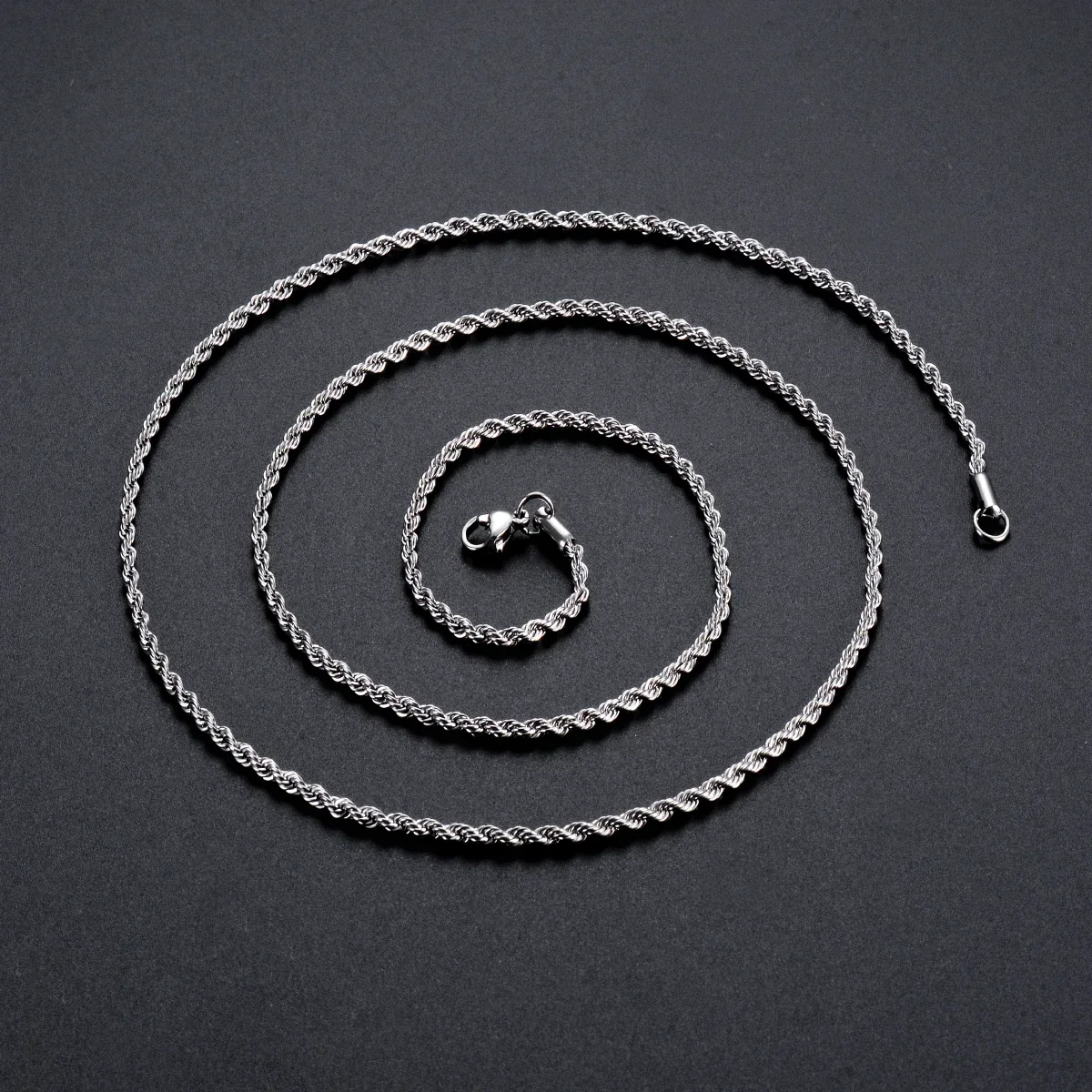 Sterling Silver Rope Chain Necklace/Bracelet - Elegant Unisex Jewelry in Multiple Widths