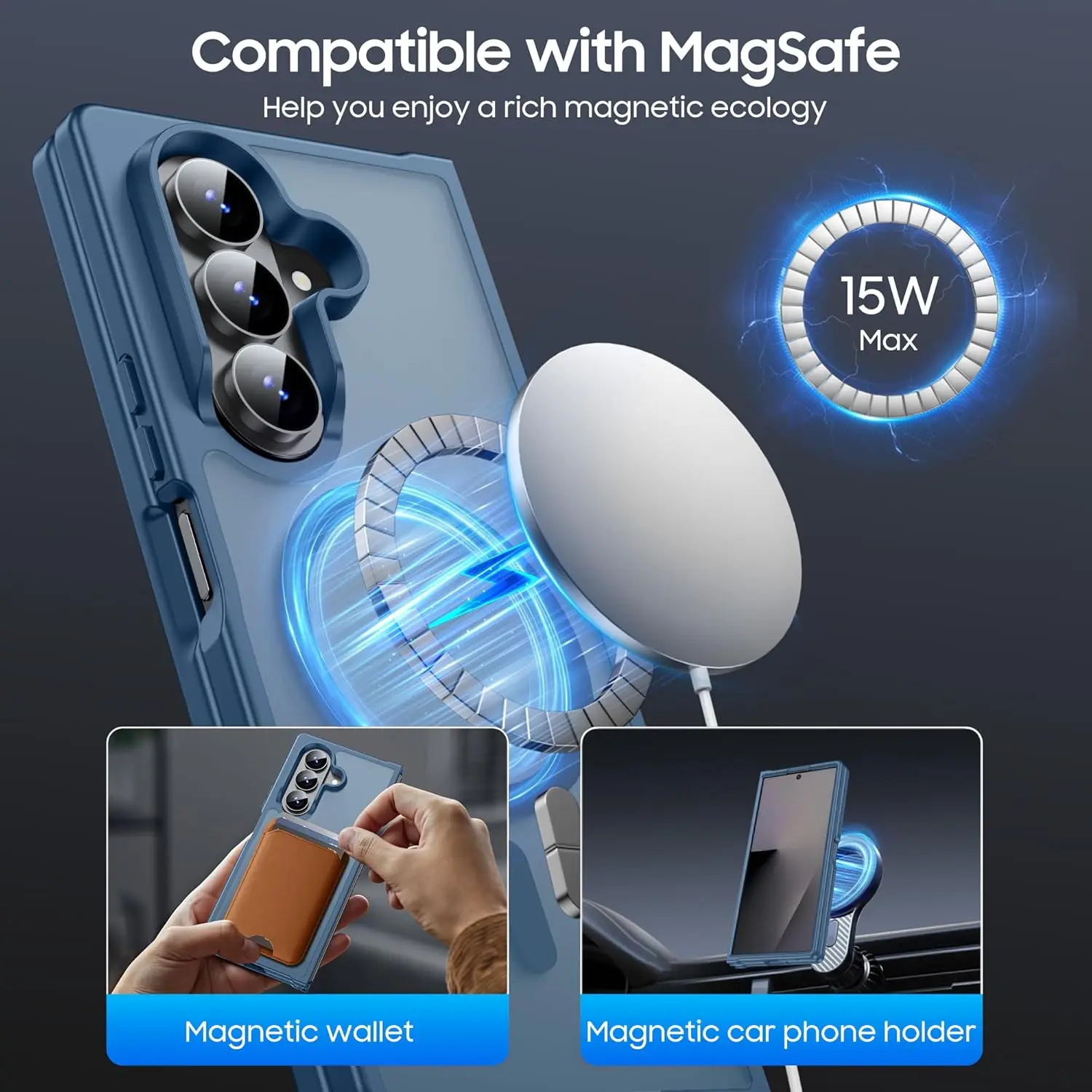 Sleek Magnetic Slim Translucent Matte Case with Soft Bumper