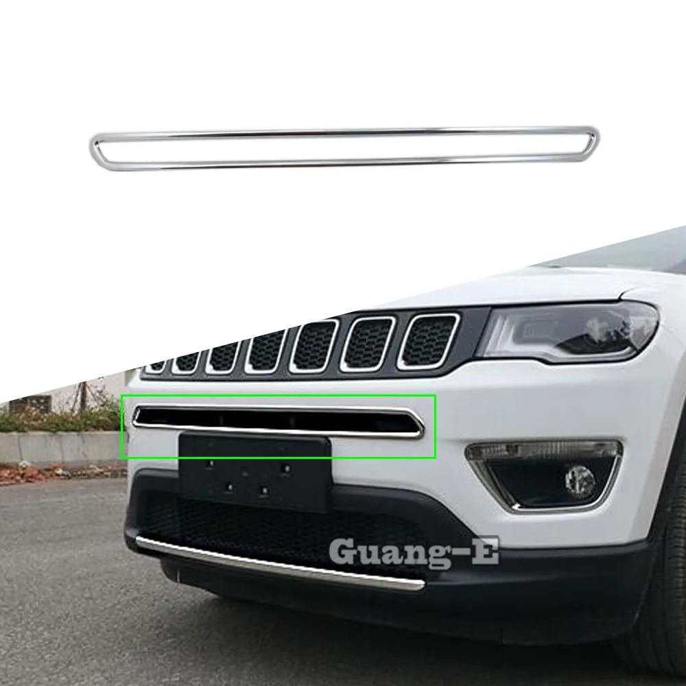 

For Jeep Compass 2017 2018 2019 2020 2021 2022 ABS Chrome License Plat Racing Grid Grill Grille Hoods Panel Frame Molding Bumper