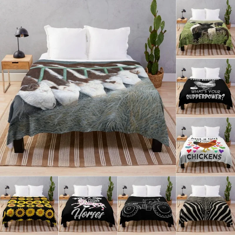 

Soft Cozy Throw Blanket Fantasy Farm Tractor Fuzzy Warm Couch Bed Blanket for Adult Youth Home Travel Camping Applicable Queen