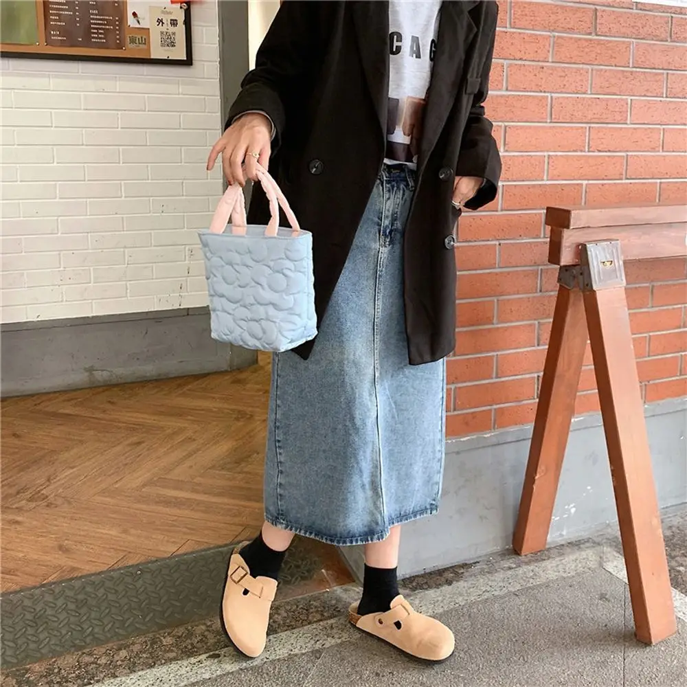 

Hanging Bag Solid Color Polyester Inner Pouch Handbag Mommy Bag Snack Storage Bag Korean Style Storage Bag Portable Lunch Bag