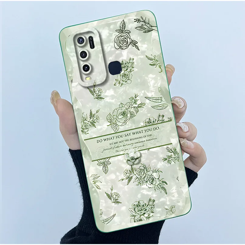 Fashion Simplicity Flower Soft Liquid Silicone Phone Case Cover