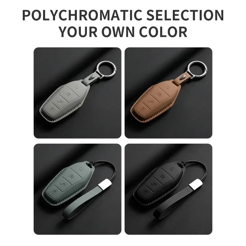 For BYD Song Plus Atto 3 Han EV Tang DM Qin Seal Dolphin Atto 3 Car Key Protection Shell Car Original Color Leather