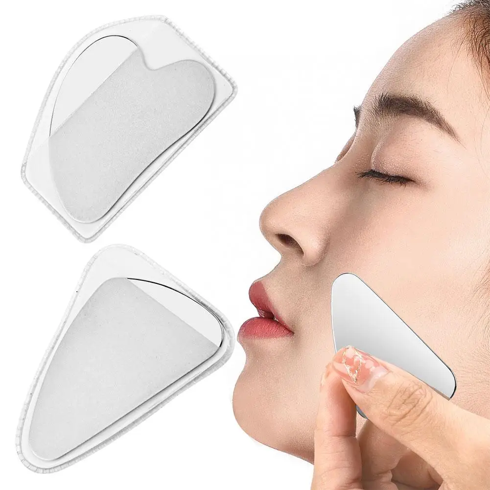 Stainless Steel Gua Sha Scraper Massager For Face Neck Body Massage Tool Facial Skin Care Board Face Massager H0U8