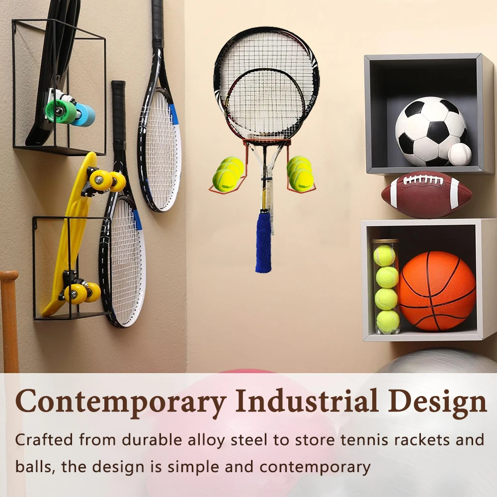 Wall Mounted Racket Rack Tennis Racket Beach Racket Storage Rack Iron Wall Mounted Storage