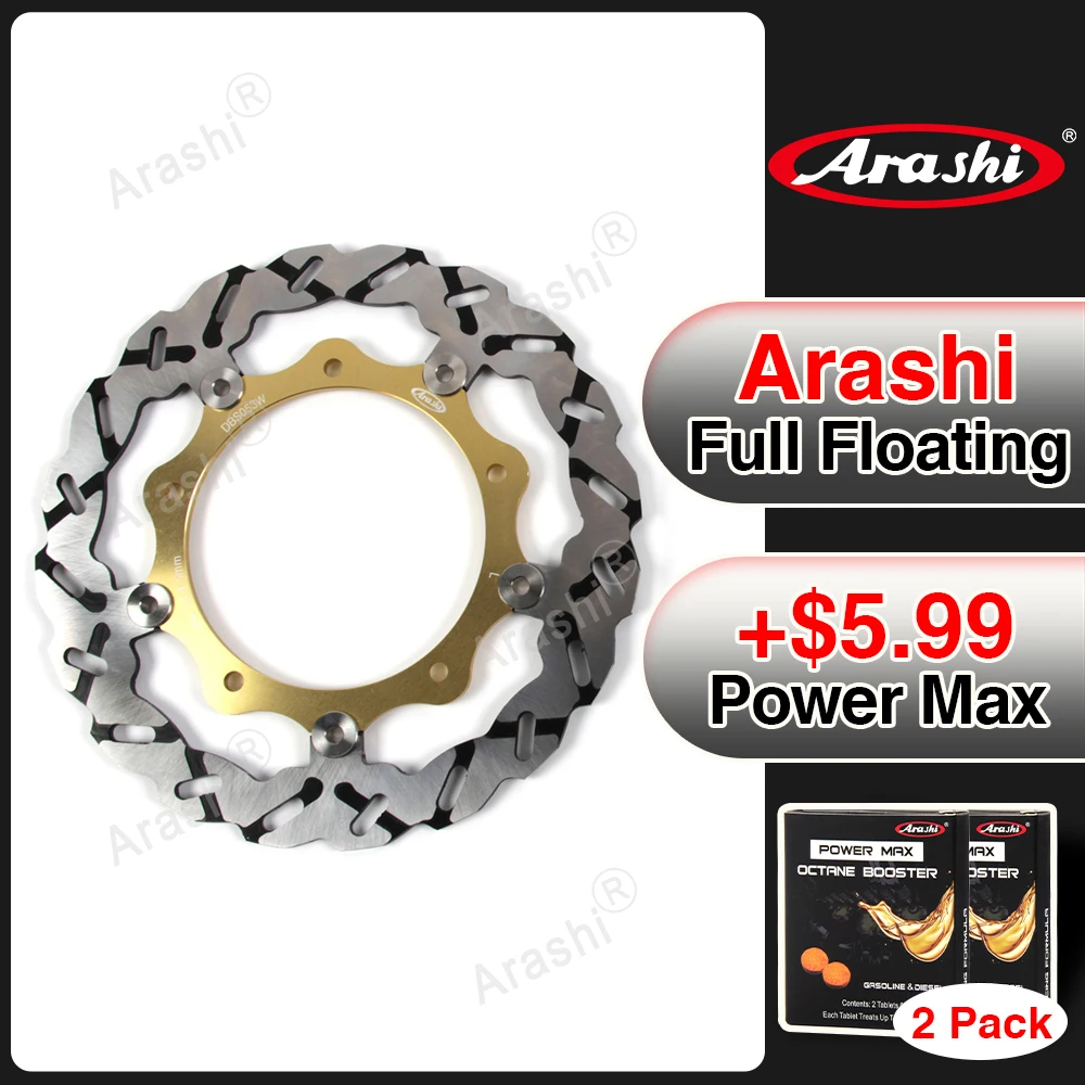 Arashi 1 Pz Per Yamaha Cnc Flottante Disco Freno Anteriore Disco Rotori Accessori X-Max Yp R250 Ferro Max Abs R125 / Yp Majesty 400
