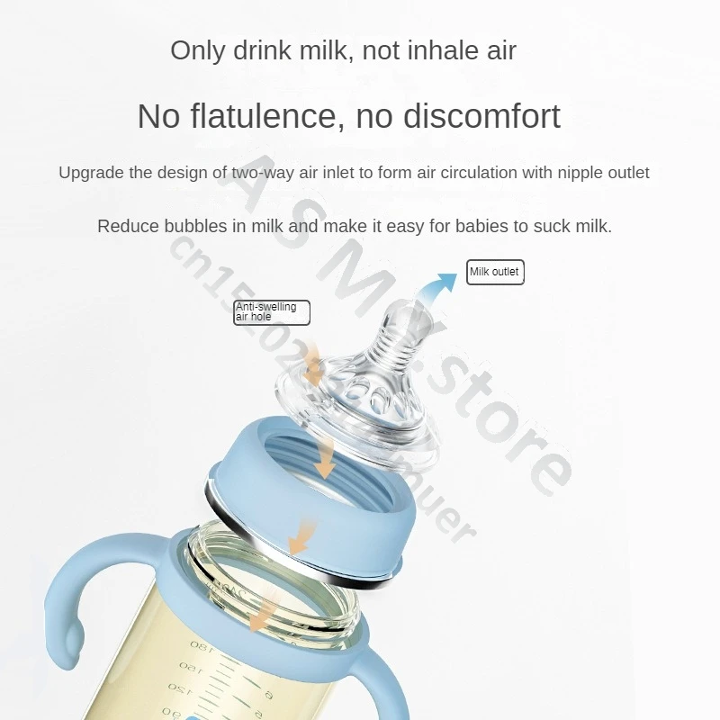 Dr.Green New Upgrade Newborn baby bottle Wide Mouth With handle PPSU 180mL/240mL Full body washable Lightweight/drop resistant 2
