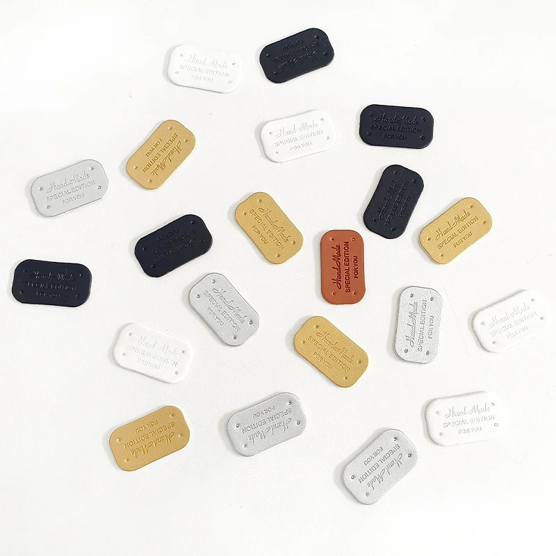 Small Handmade Leather Clothing Labels for Gift Hat Sewing Leather Tags Hand Made Skin DIY Decorative Tags 25/50Pcs leather labels clothing labels leather tags garment labels sewing labels