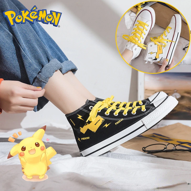 Pokemon Pikachu Adult Casual Canvas Schoenen Leuke Anime Jongen Meisje Paar Gevulkaniseerd Schoenen Hoge Bovenste Sneakers Gymschoenen Gift| | - AliExpress