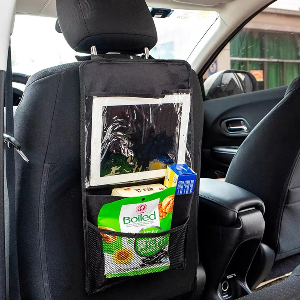 Auto Rücksitz Organizer mit Touch Screen Tablet Halter Auto Lagerung Taschen  Abdeckung Auto Sitz Zurück Protektoren für Reise Kinder Reise - AliExpress