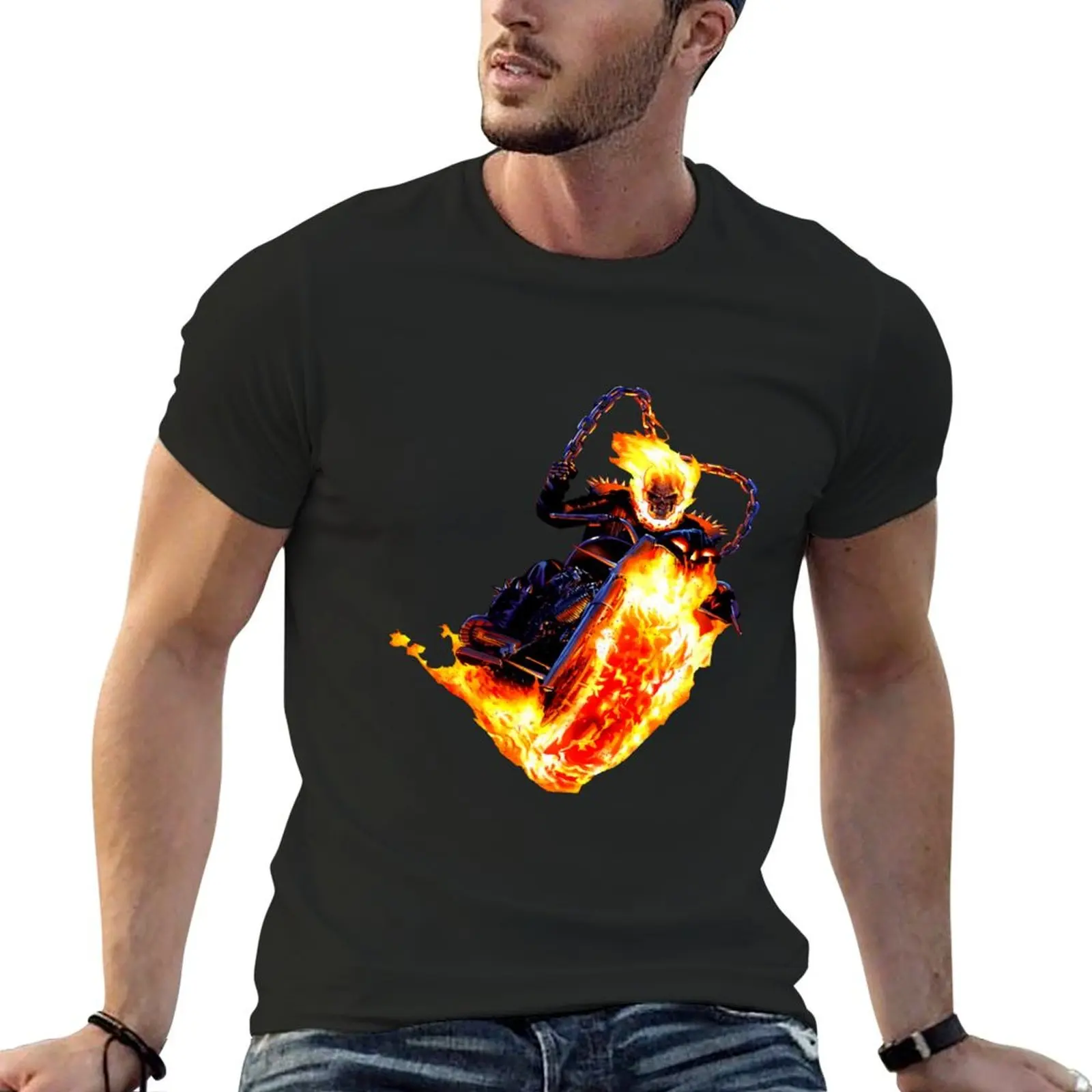 

Ghost Rider T-shirt plus sizes anime oversized anime clothes men clothings