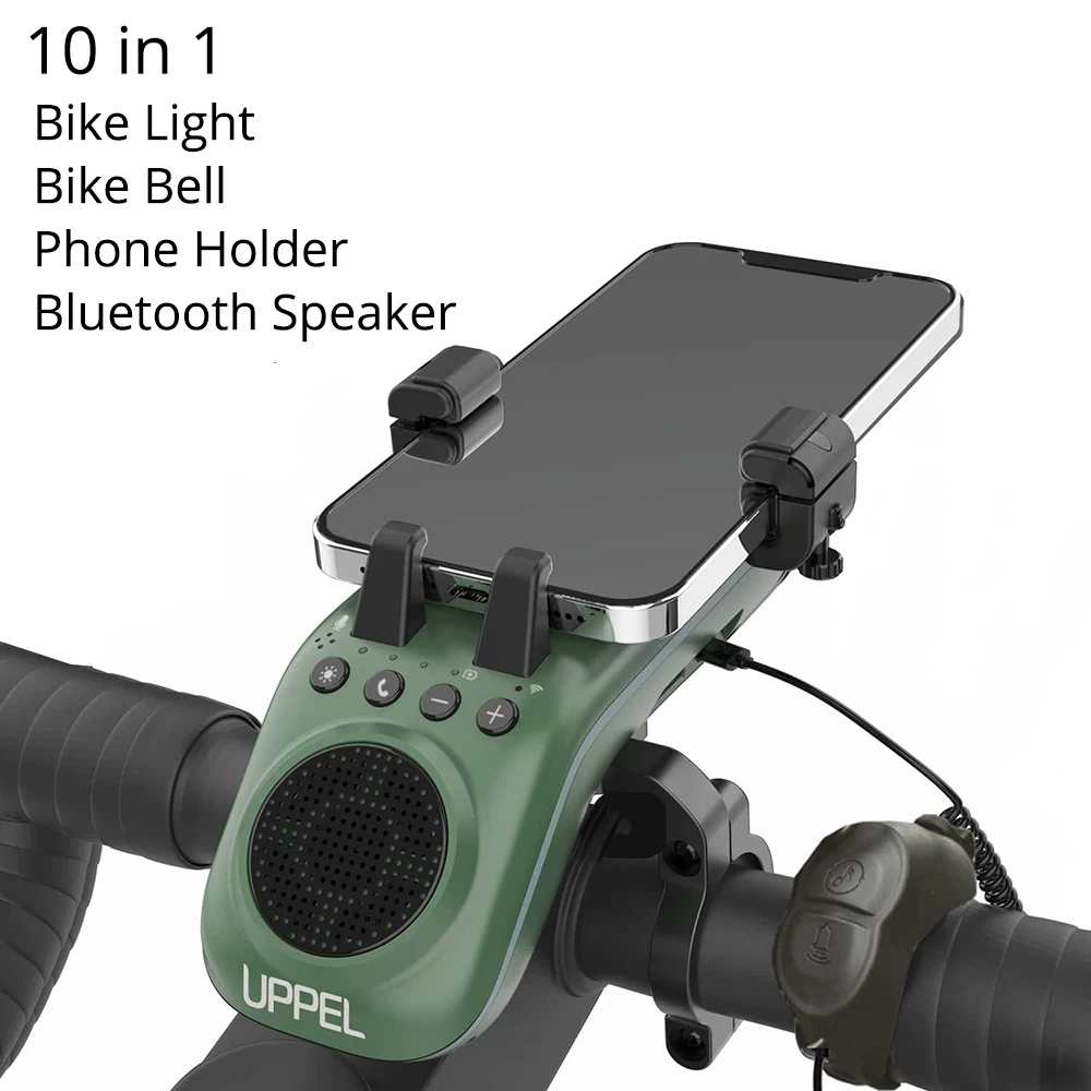 Велосипедный телефонный держатель UPPEL 10 в 1 Bluetooth Seapker 5000 мАч USB Перезаряжаемый