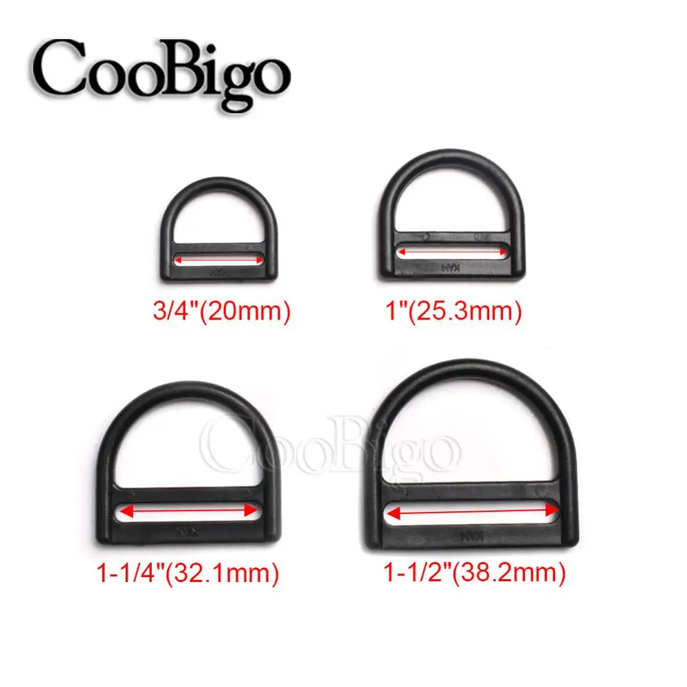 5개입 D링 플라스틱 이중 데크 D 버클 조절 가능한 평행 바 스트랩 웨빙 버클 백팩 하드웨어 아웃도어 캠핑 가방