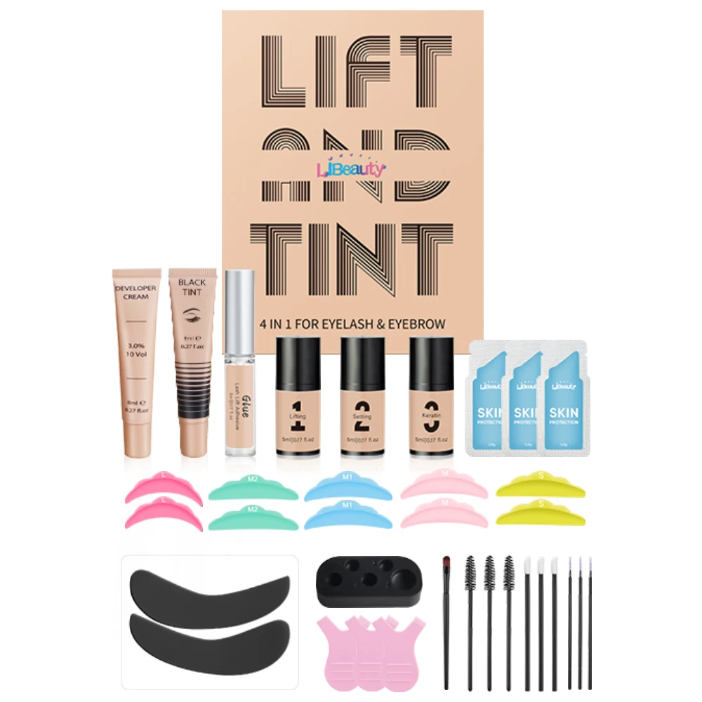 Libeauty Pump Bottle Lash Lift And Tint Kit Tintura Per Il Sollevamento Di Ciglia E Sopracciglia Con Strumenti Completi Per La Casa Fai Da Te