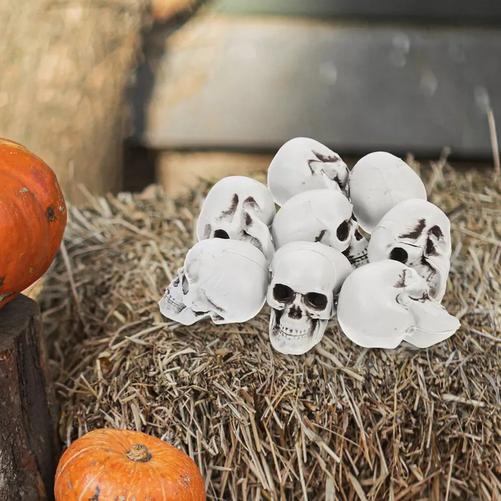 10 Stücke Halloween Mini Skelett Kopf Erschreckende Halloween Dekor Requisiten Schädel Köpfe Gruselige Requisiten Tischdekoration Schädel Dekoration – Detail 4