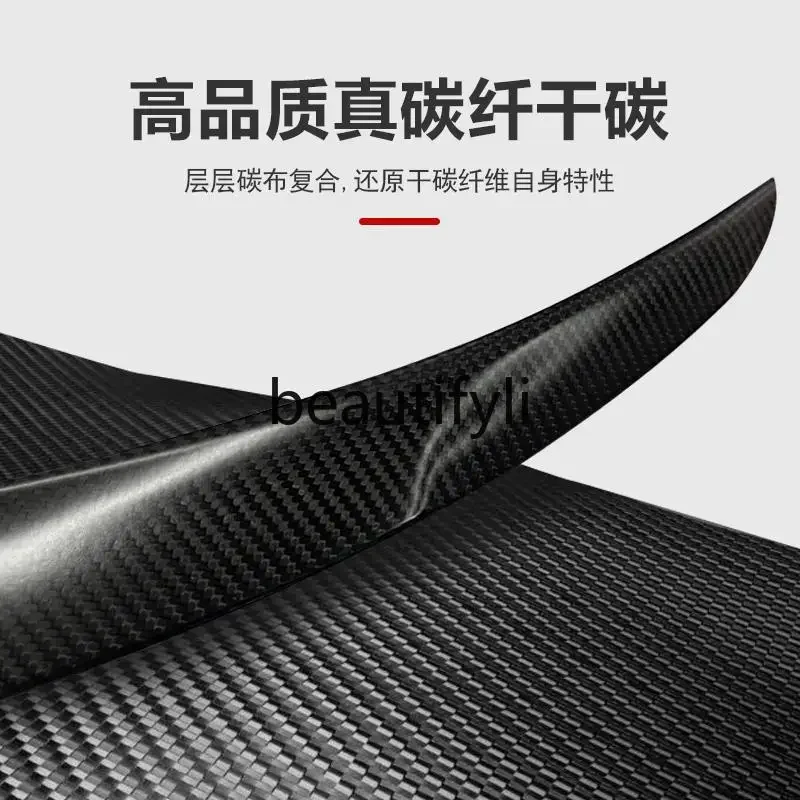 Applicable to the new version of Model3/Y rear wing P version rear wing modified real carbon fiber spoiler accessories