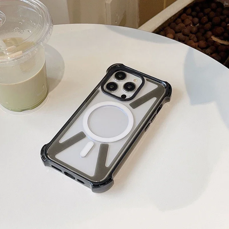 4 Corner Drop Proof Magnetic Phone Case Cover for IPhone 13 14 15 Pro Max Case for IPhone 15 Pro Max