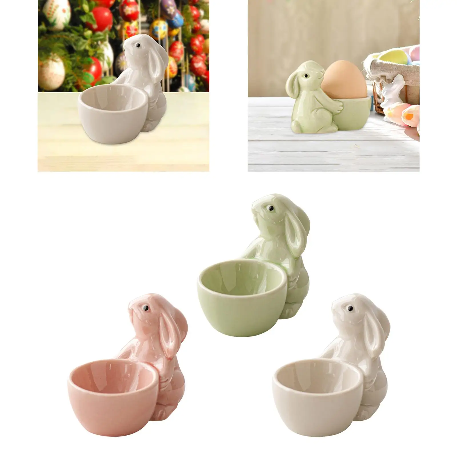 Egg Cup Display Dinner Kitchen Utensils Lunch Home Decor Breakfast for Hard Boiled Eggs Easter Bunny Egg Stand Holder