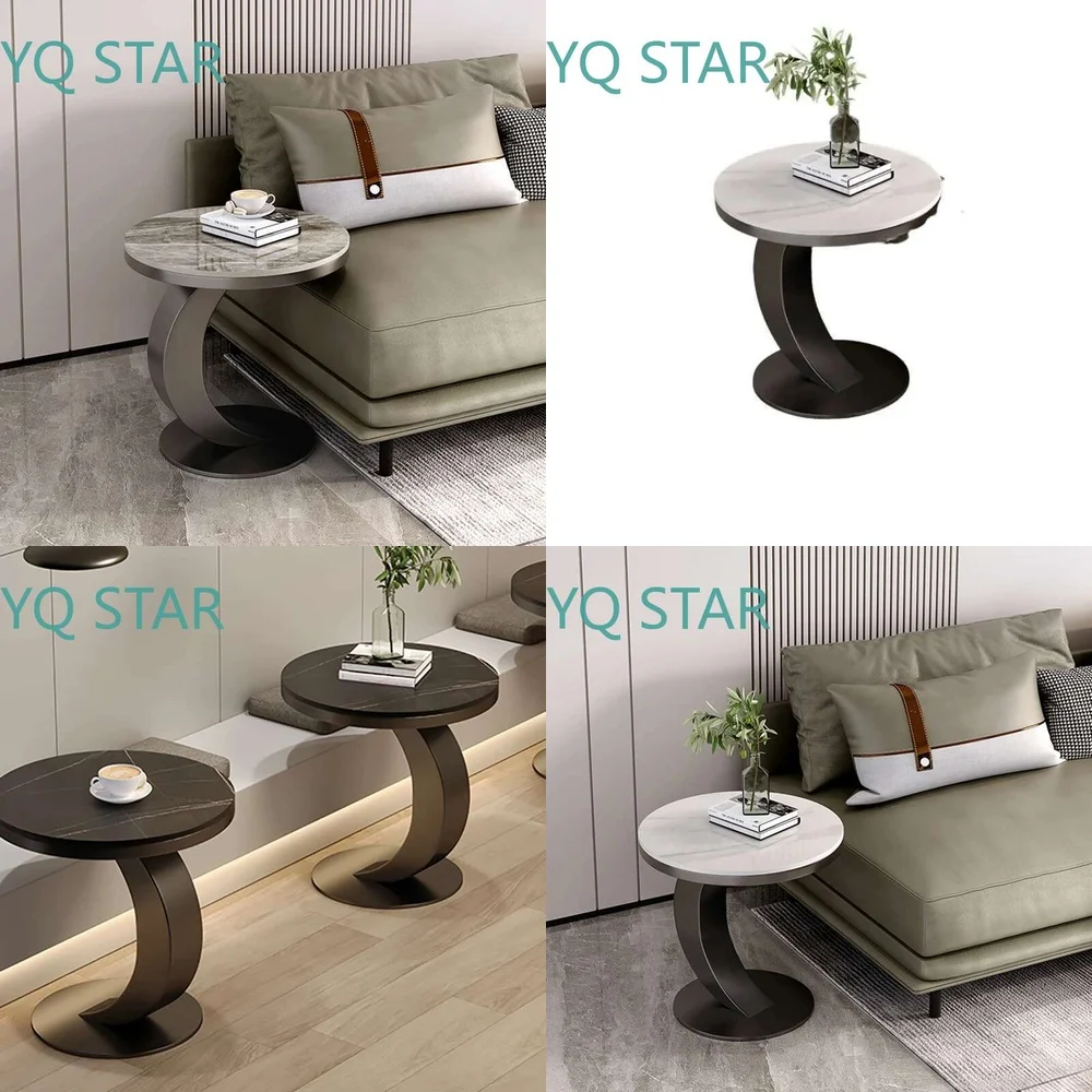 Small Round Side Table for Living Room Coffee Table for Sofa Couch TV ...