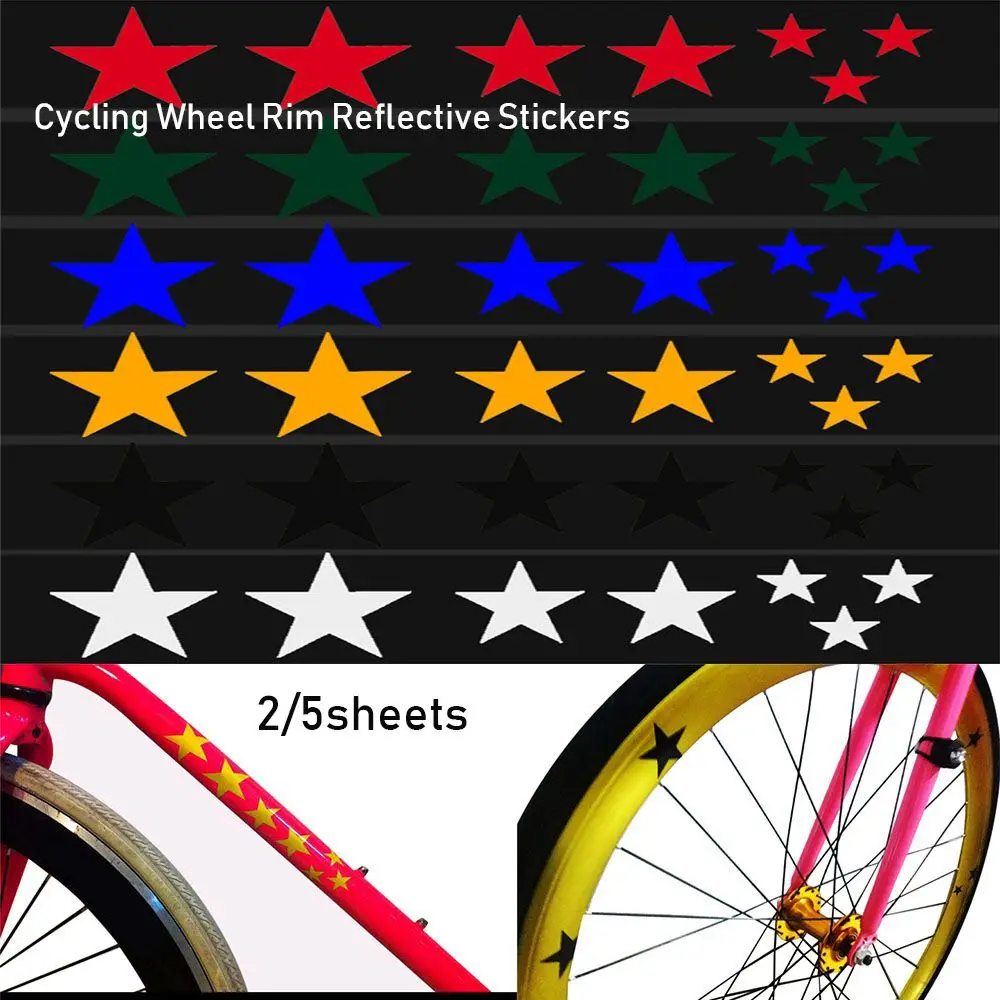 

Scratching Fluorescent Stars Cycling Tools Decal Accessories Frame Wheel Sticker Bike Reflective Stickers MTB Bicycle Reflector