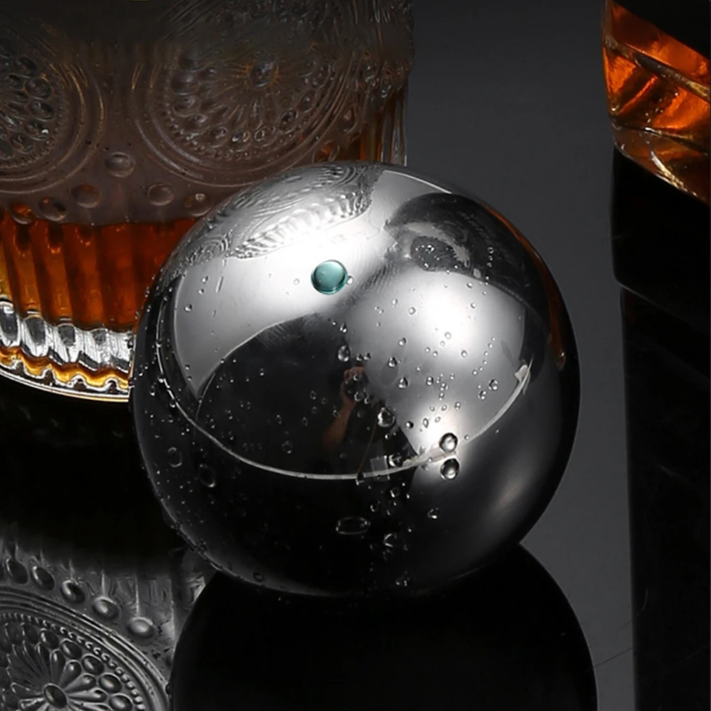 1pc 38MM Stainless Steel Ice Cubes Ice Balls Reusable Chilling Stones Whiskey Wine Kitchen Barware Stainless Steel Cubes ice cubes whiskey stones