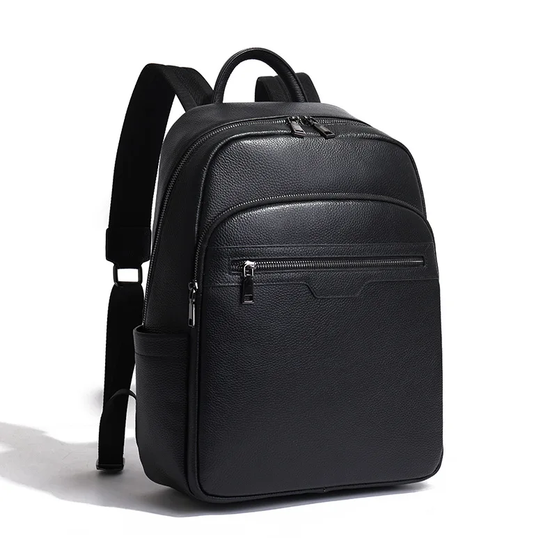 2024 Fashion New Brand Natural Cowskin Genuine Leather Men's Backpack Large Capacity Shoolbag Boy Laptop Backpack Computer Bag 2