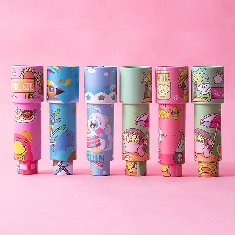 1Pc Random Cartoon Three-section Kaleidoscope Rotating Magical Kaleidoscope Science Experiment Toy Classic Kid Gift