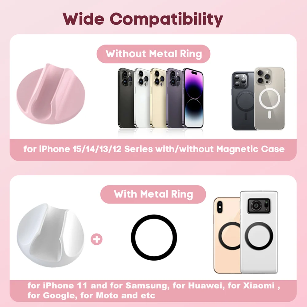 Magnetic Silicone Lipstick Holder with Cosmetic Mirror and Desktop Stand